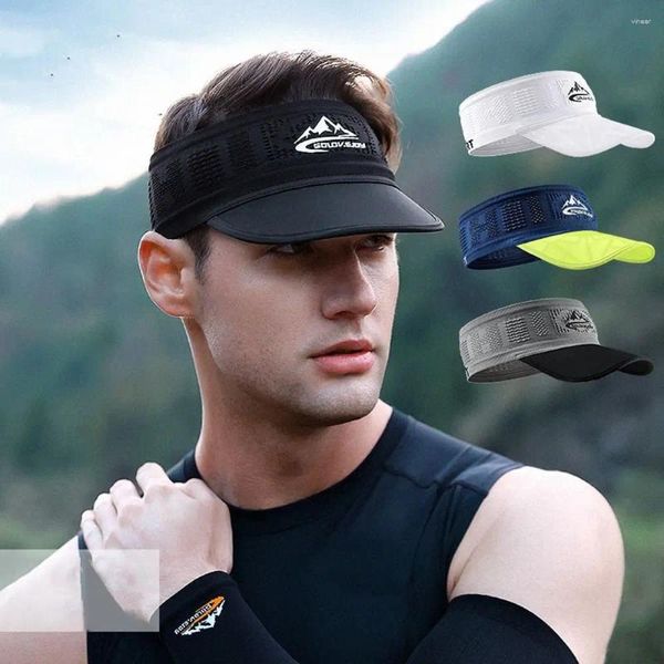 Bérets vide haut tissu crème solaire été casquettes de Baseball visière pare-soleil élastique bandeau de cheveux chapeaux de sport hommes femmes casquette