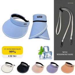 Bérets HAT TOP vide pour les femmes avec de grands bords d'été Protection UV UPF50 6Colors Sunshade pliant Version améliorée