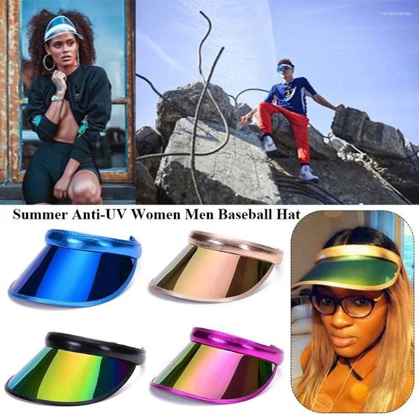 Boinas Top vacías Mujeres Hombres transparentes Anti-UV Sunshade Hat Visor Caberas de verano Bicicleta de béisbol Sol