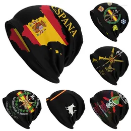 Boinas España España Mapa Bandera Bonnet Invierno Cálido Sombrero de punto Mujeres Hombres Skullies Gorros Gorra Adulto Español Orgulloso Beanie Sombreros Esquí al aire libre