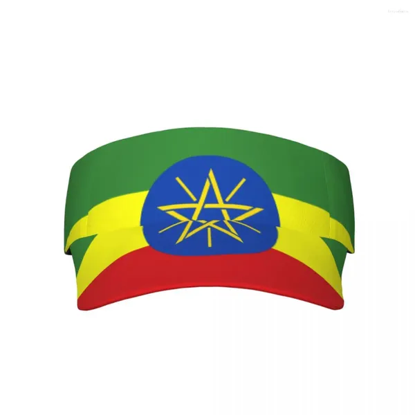 Boinas Bandera de Etiopía Verano Aire Sombrero para el sol Visera Protección UV Top Vacío Deportes Golf Correr Protector solar Gorra
