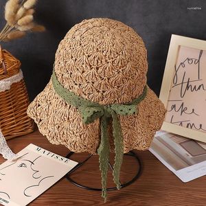 Berets Ethnic Wind Travel Po Straw Hat Women Summer Outdoor Large Eaves Sun Protection Hats Street Retro Lace Visor Cap