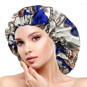Bérets Europe et Bonnet Femmes Night Sleep Cap en satin Doublage doux Extra Large Head Wear Headwrap Hair Care Care Wholesale