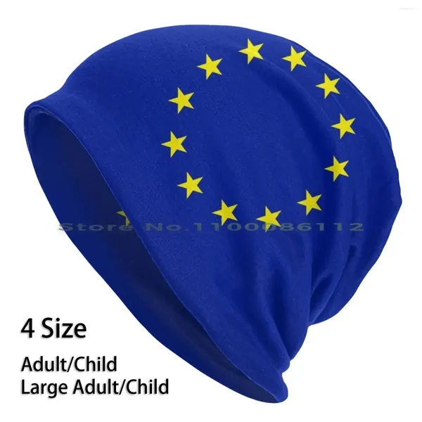 Boinas Gorros con bandera europea (UE) Gorro de punto Máscaras faciales Máscara de estrellas del país Gorro de punto sin ala Regalo