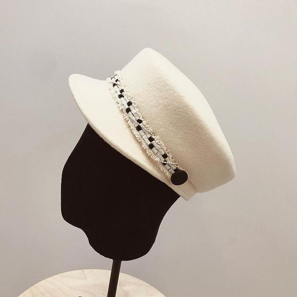 Boinas Europea Pequeño Viento Dulce Restaurando Maneras Antiguas De 2022 Otoño Inviernos Elegante Joker Flat Top Moda Sombrero Hace Gorra Ecuestre C