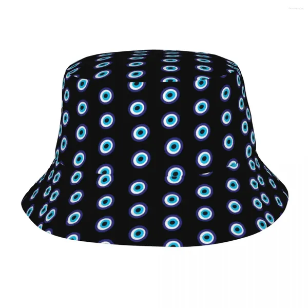 Bérets Evil Eye Bucket Hat Logo Hawaii Caps pêcheurs pliables Chapeaux de crème sol