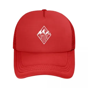 Baretten Verkennen Mountain Range Letter Printing Eaves Baseball Cap Zomer Ademend Mesh Sport All-Match Zonnescherm Mesh-Back