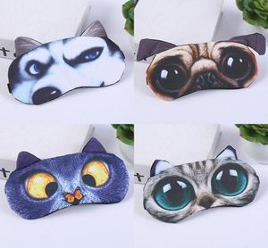 Beretten oogmasker oogschadder cover schaduw natuurlijke slaap patch schattig kat hond slaap vrouwen mannen zacht blinddoek reis eyepatch7145255