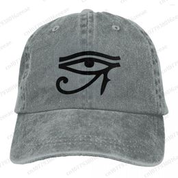 Bérets Eye Of Ra Horus Dieu égyptien Mode Unisexe Coton Casquette de baseball Classique Adulte Réglable Hommes Femmes Denim Chapeau