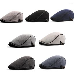 Bérets F42F Sboy pour hommes chapeau plat en coton confortable respirant extérieur Cabbie béret chapeaux