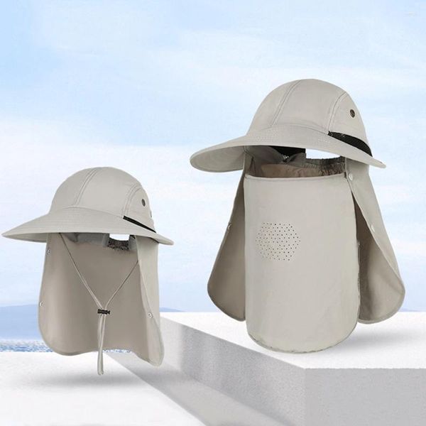 Bérets Face Protection du cou Sun Sun Hat détachable Disport extérieur Visor Visor anti-UV respirant pour le camping de pêche