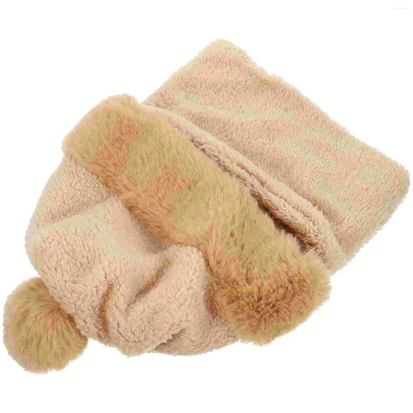 Bérets Facemask peluche cordon écharpe une pièce chapeau femmes automne et hiver pull résistant au froid tricoté chaud pour les filles en plein air Miss