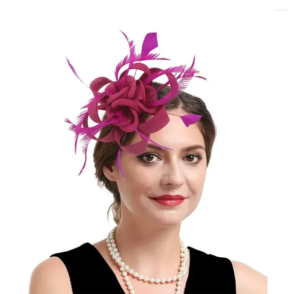 Bérets fascinateurs chapeaux femmes filles fleur maille bandeau Cocktail thé fête chapeaux fascinateurs haut-de-forme élégant cheveux élégant