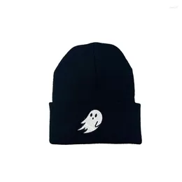 Berets Fashion Herfst Winter Warm Hat Ghost Borduurboons gebreide paar Ski Hallowmas Grappig