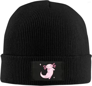 Bérets Fashion Beanie Slouchy pour hommes femmes dessin animé rose Axolotl tricot crâne casquette hiver chapeau chaud