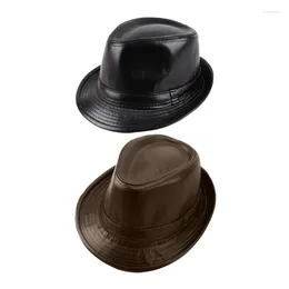 Bérets Fashion Casual Faux-Lather Hat large Grande-Bretagne Vintage Pu