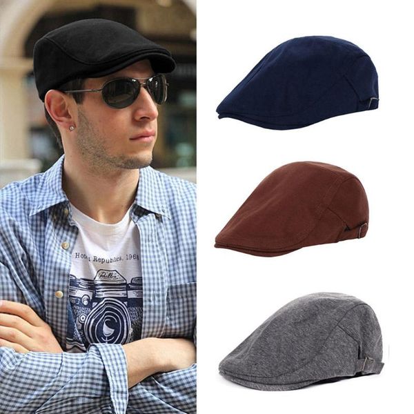 Boinas Moda Clásico Vintage Boina Gorra Soild Casual Mujeres Hombres Unisex Sombrero Sólido Béisbol Flat Topee Headwear BoinasBoinas