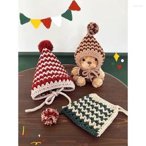 Bérets Mode Mignon Doux Tricot Hiver Chaud Plaine Enfants Bébé Crochet Tricoté Bonnet Chapeau