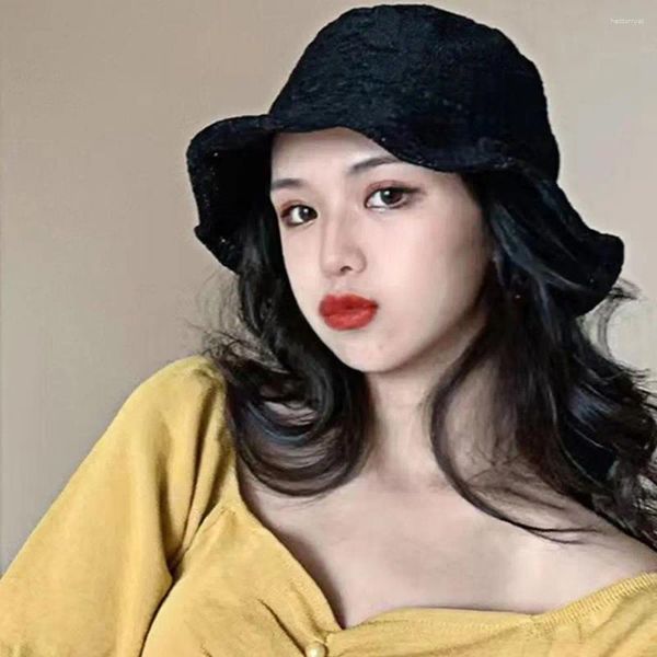 Bérets Design de mode All-Match coton polyester extérieur femmes seau chapeau pêcheur dentelle style coréen