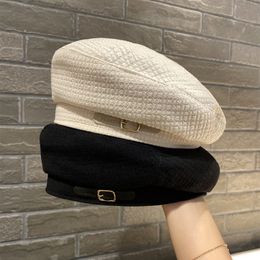 Baretten Modeontwerper Winter Caps voor Vrouwen Pu Lederen Baret Hoed Schilder Gorras Dames Retro Elegante Boinas Hombre 230517