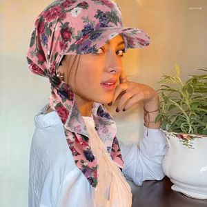 Beretten mode fijne kleurrijke hoofdomwikkel ademend baotou cap sjaal sjaal chemotherapie moslim hoed sluier rek sjaal schattig bedrukt slapen