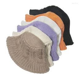 Berets moda menina malha lã elástica inverno pulôver chapéu estudante tigela quente e frio resistente pescador acessórios