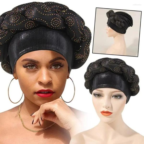 Bérets Mode Chapeaux Turban Head Wraps Haute Qualité Conception Dacron Tresse Bonnet Bonnet Turband Chapeaux Femmes