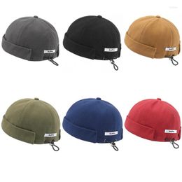 Berets Fashion Hip Hop Cap Men Street Casual Docker Sailor Biker Hat Skullcap Loop Beanie Brimless Women Pumpkin Gorra hoeden