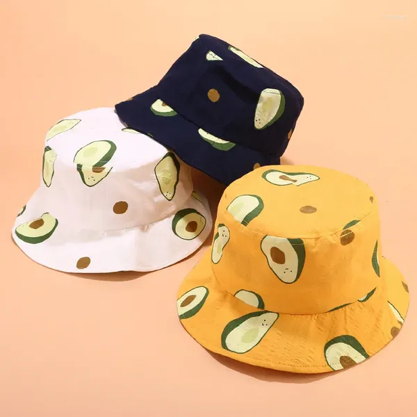 Boinas Moda Joker Fruta Impreso Sombrero De Cubo Pescador Viaje Al Aire Libre Gorra De Sol Sombreros Para Niños Niños Y Niñas 03