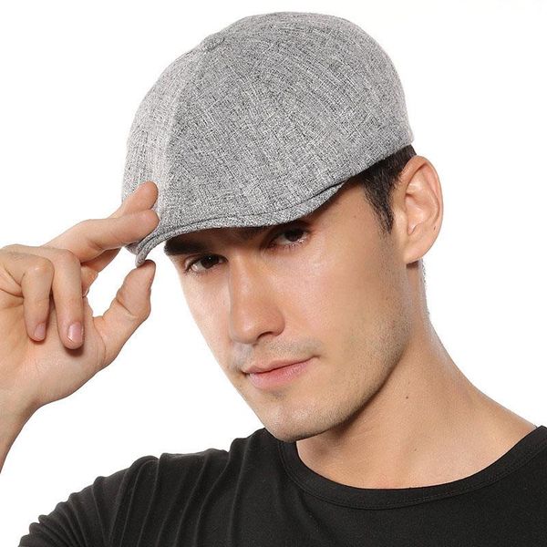 Boinas Moda Hombres Mujeres Algodón Lino Gatsby Octagonal Ivy Hat Golf Driving Flat Cabbie Sboy Cap HatBerets