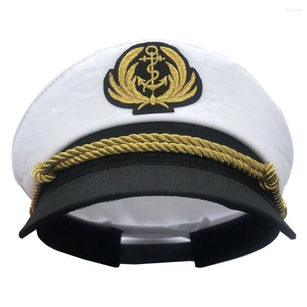 Bérets Mode Casquette Militaire Chapeau Plat Top Armée Hommes Femmes Capitaine Naval Chapeaux Performance Casquettes Cosplay