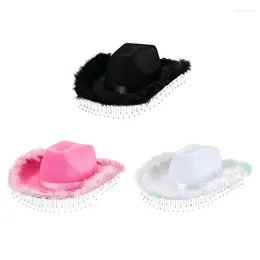 Bérets Fashion Night Nightclub Sphinestones Fringe Cowgirl Hat Adult Masqueades Cowboy