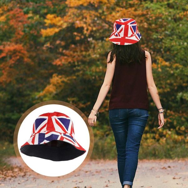 Bérets Mode Pêcheur En Plein Air Chapeau De Seau Union Jack Drapeau Soleil Pour Voyage