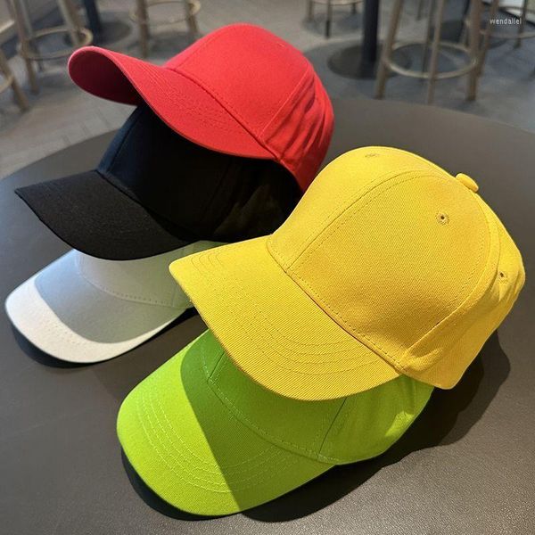 Bérets mode Simple jaune casquette pour hommes 2023 été printemps réglable blanc Baseball chapeau soleil Kpop Y2k charme arrivée