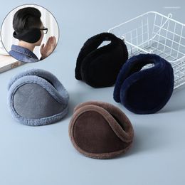 Baretten Mode Effen Kleur Achter-dragen Oorbeschermers Voor Mannen Winter Warm Pluche Dikker Zacht Comfor Oor Cover Protector Masker