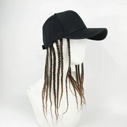 Baretten Mode Effen Kleur Met Dreadlocks Pruik Cap Gebogen Rand Unisex Buitensporten Hip Hop Hoed Gorras Vizieren Hoeden