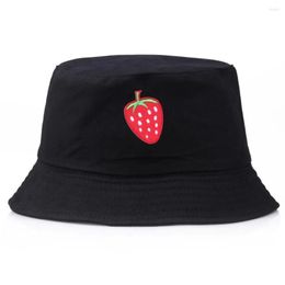 Beretten Fashion Strawberry Fisherman Hat Adult Sunshade Outdoor Streetwear Caps Bucket Hats Gorro Pescador Men Women Ulzzang