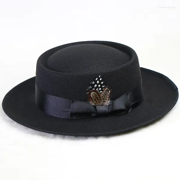 Boinas Moda Invierno Fieltro Fedoras Venta Mujeres Jazz Sombrero Británico Sombreros De Cubo