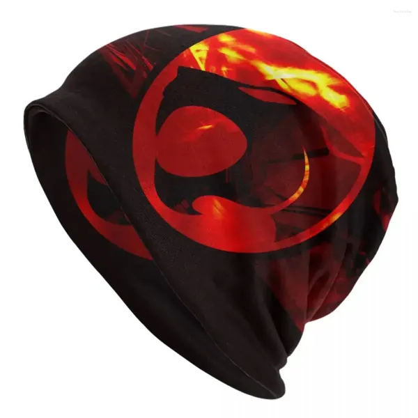 Berets Fashion Winter Femmes chaudes hommes Men de tricot unisexe Unisexe adulte drôle Thundercats Logo Skullies Bons de bonnet Carton Carton Anime Bonnet Chapeaux