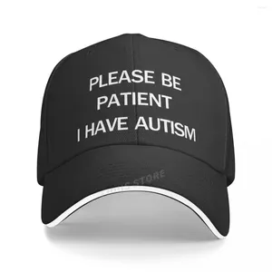 Bérets Fashion Women Caps VEUILLEZ SOIS PATIENT J'ai une casquette de baseball autistique