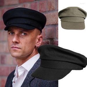 Bérets mode femmes hommes casquette militaire printemps automne coton marin noir haut pour femme capitaine voyage cadet octogonal chapeau NC29