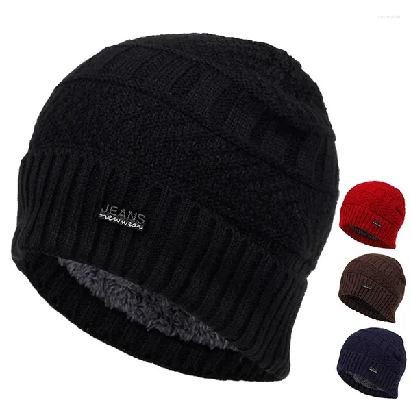 Bérets Fashion Wool chapeau automne et hiver plus Velvet épais chapeaux chauds épais Hip Hop Extérieur Capulades froides Caps froids