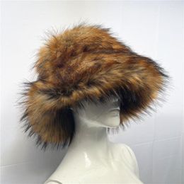 Boinas Faux Fur Hat's Elegante Femenina de Otoño e Invierno Corea Corea Senior Warm Ladies Bucket '