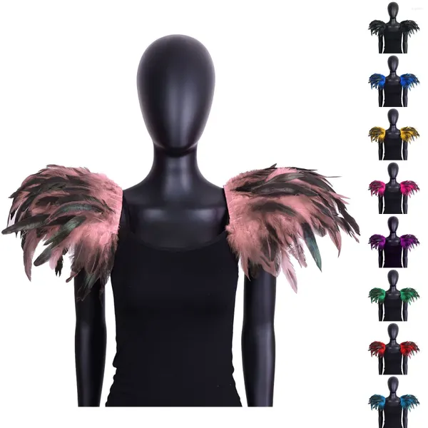 Boinas de plumas, chal surtido, accesorios para disfraces de fiesta, bufanda bordada, capa navideña