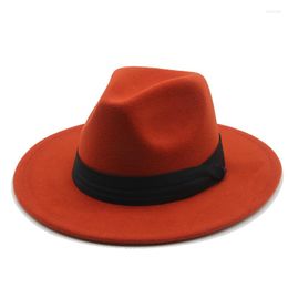 Beretten Fedora hoeden voor mannen Women Winter Wit Zwart met bandgordel Wedding Filted Outdoor Somberos de Mujer