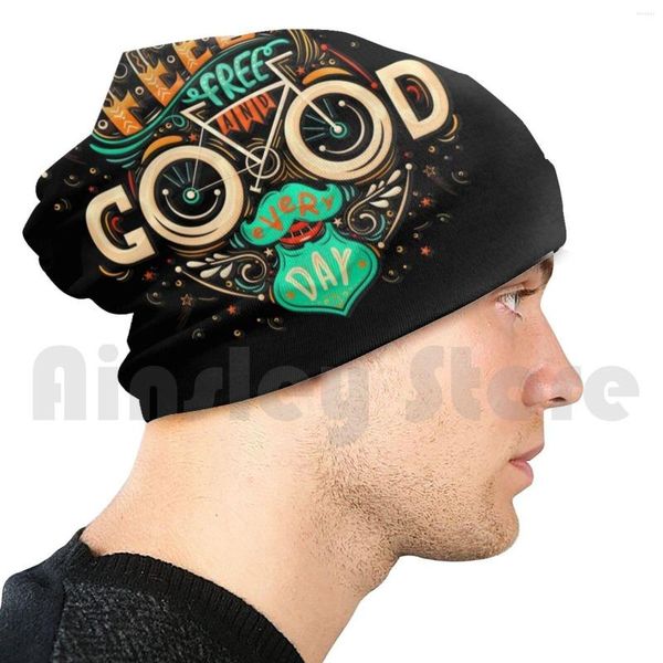 Bérets Feel Free And Good Every Day Uptown Beanie Hedging Cap DIY Print Coussin Je souhaite K comment ce serait être