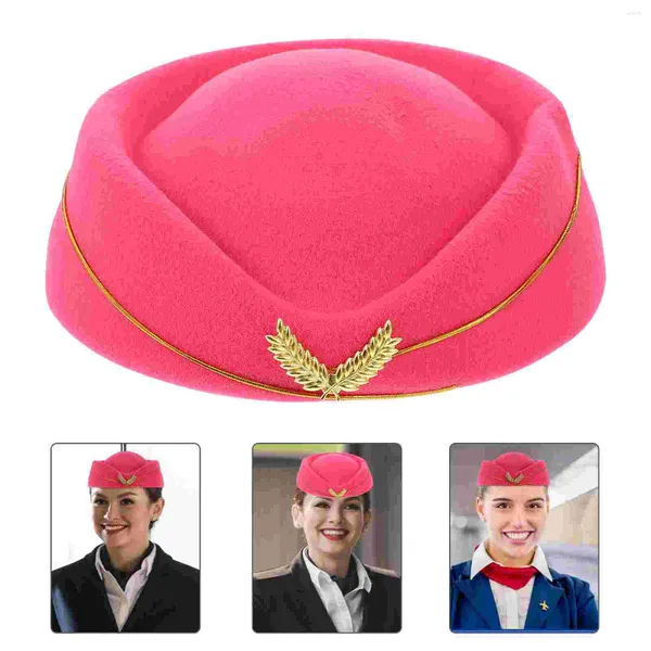 Bérets feutre chapeau hôtesse de l'air casquette vêtements mode chapeaux agent de bord Costume Bonnet