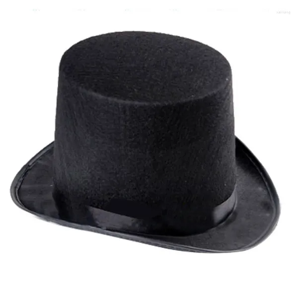 Bérets Feutre Chapeau Haut-de-Forme Magicien Costume Cosplay Halloween Accessoires Fournitures De Fête Steampunk Cirque Ringmaste Rôle Pour Jouer Hommes Femmes