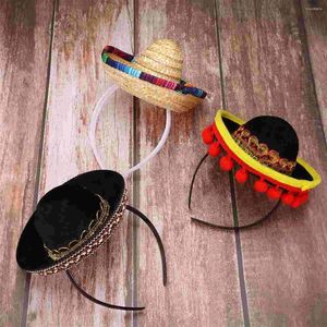 Berets Festical Straw Hat Mexicaanse volksstijl Mexico sombrero hoeden Halloween Decorations