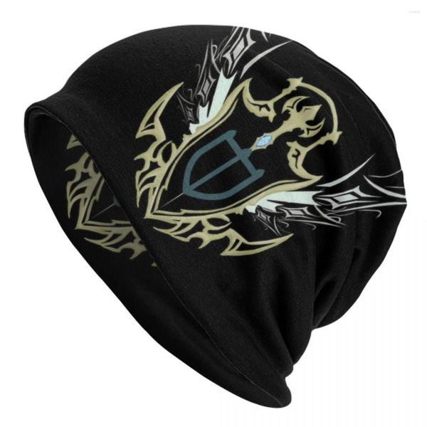 Boinas Final Fantasy XIV Paladin Shield Skullies Gorros Gorros Invierno Cálido Sombrero de punto Adulto Unisex Juego de rol Gorros de videojuegos